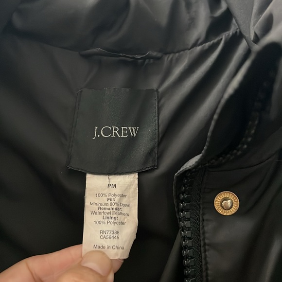 J. Crew Long Wintress Puffer Jacket Waist Tie Medium Petite - Picture 10 of 13
